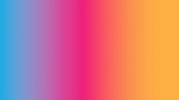 Blue-to-orange smooth gradient background transitioning through purple and pink on the way to orange on the right.
